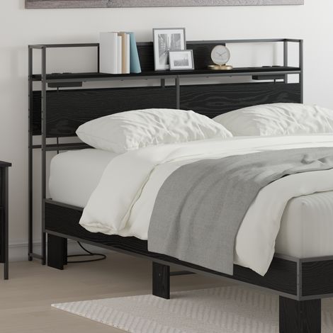 vidaXL Tête de lit de rangement Chêne noir Bois d'ingénierie (1/5)