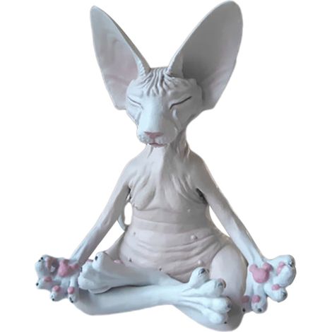 Statuette Chat Résine - Décoration Intérieure pour Salon Chambre ou Couloir - Ornement Festif Noël - Lot de 1 (1/2)