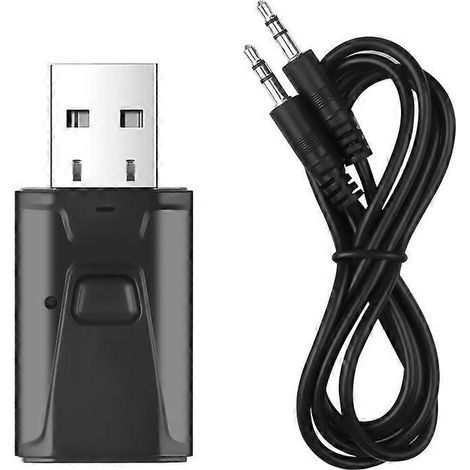 Kit adaptateur audio Bluetooth 5.0 mains libres 3,5 mm 2 en 1 Mini, comprenant un récepteur et un émetteur, compatible avec les ordinateurs, les téléviseurs et les haut-parleurs de voiture. (1/5)