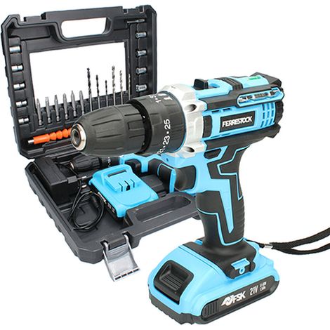 TALADRO PERCUTOR 21V 1,5 AH 25 PCS FSK