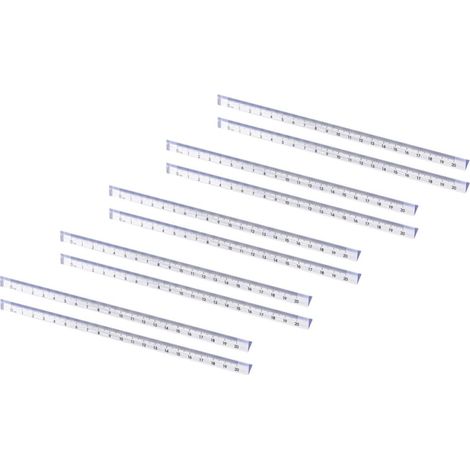 Ensemble de 10 règles triangulaires en plastique transparent avec (1/5)
