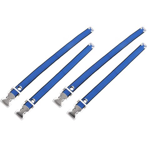 Lot de 4 sangles de jambe souples en nylon pour échasses de placoplâtre, boucle en alliage d'aluminium, réglable, kit de rechange bleu (1/5)