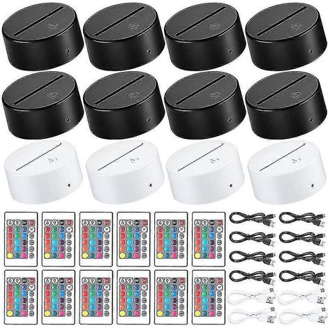 Lot 12 socles LED 16 couleurs - Télécommande - Pour acrylique (1/5)
