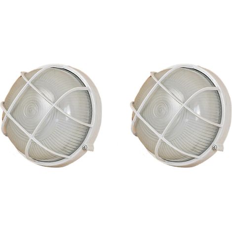 Lot de 2 lampes rondes anti-vapeur et antidéflagrantes pour sauna, hammam et salle de bain. (1/3)