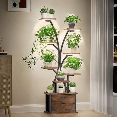 Support pour plantes, étagère à 9 niveaux pour plantes d'intérieur, 165,1 cm de haut (1/5)