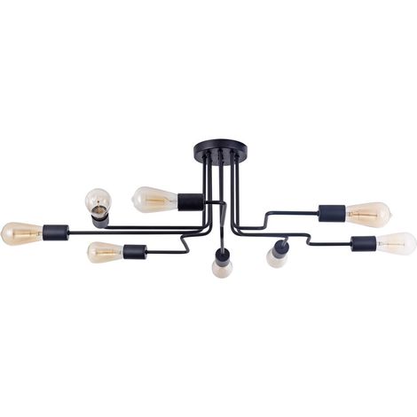 Plafoniera Moderna Gilbert Metallo Nero 8 Luci (1/5)