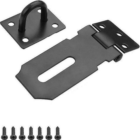 3 pouces Loquet et targette Serrure de porte Cadenas Moraillon Fermoir Loquet de porte avec vis pour porte, meuble, armoire, tiroir, placard et jardin,finition noire mate (1/5)