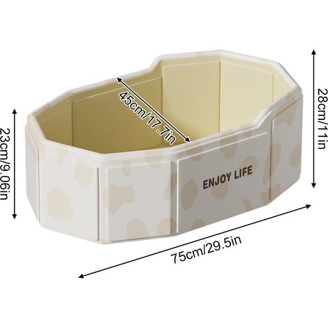 Baignoire bébé portable et pliable, grande capacité, peu encombrante, facile à vider, antidérapante.