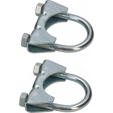 KOTARBAU® - Lot de 2 colliers de serrage pour tuyau d'échappement - 38 mm - Pour montage d'antennes, de tuyaux, de mâts - Collier de serrage universel pour raccords de tuyaux