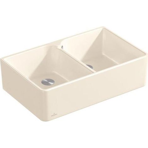 V&B Spülstein Doppelbecken 80 X Spülbecken, weiß alpin CeramicPlus (1/5)