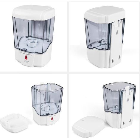 Dispenser di disinfettante per le mani a parete - Disponibile in Francia - Dispenser automatico di sapone senza contatto da 700 ml per bagni e WC (1/2)