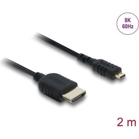 Delock Cable High Speed HDMI coaxial HDMI macho a Micro HDMI macho 8K 60 Hz 2 m