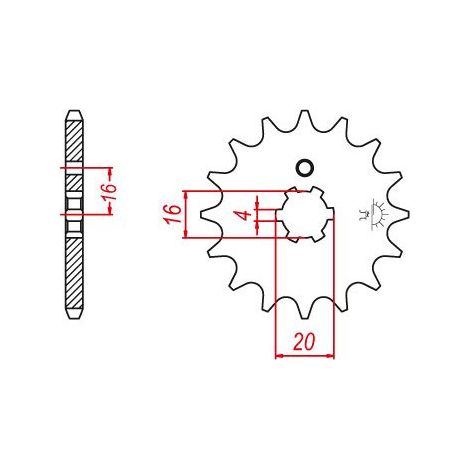 Pignon de sortie de boite Esjot pour Moto Yamaha 80 Bop Lb2 1978 (1/2)