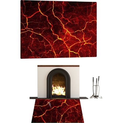 BASE DE CRISTAL PARA CHIMENEA, CRISTAL TEMPLADO, DIMENSIONES 52x50cm, GRÁFICOS LAVA (1/5)