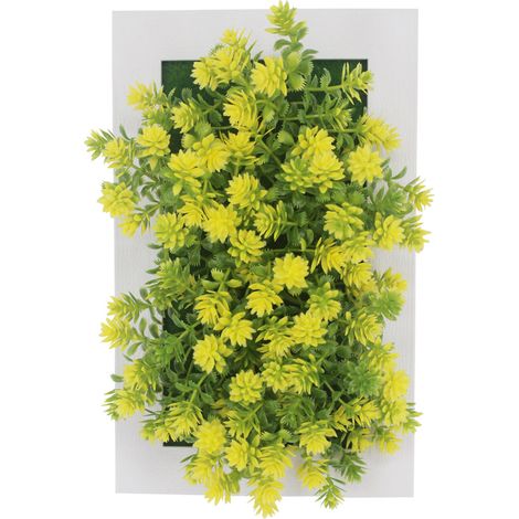 Planta artificial de 15 x 24 cm, con marco, para colgar en la pared, ideal para la decoración de interiores de apartamentos u oficinas. (1/4)