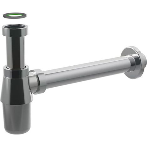 Bonomini - Sifone a bottiglia 11/4 in ottone con ghiere e tubo inox (1/2)
