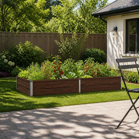 vidaXL Cama de Jardín Elevada Negro 160 x 80 x 24 cm (1/5)