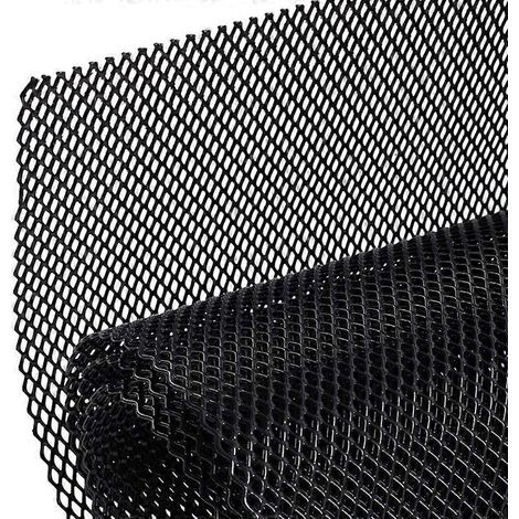 1. Kühlergrill aus Aluminiumlegierung, 3x6mm schwarzes Diamantgitter, Einsatz für Kühlergrill und Stoßstange, robustes und leichtes Karosserieteil.