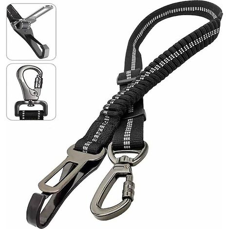 ceinture Securite Chien Ceinture Chien Voiture Ceinture De Scurit Longueur Rglable Amorti Absorption Des Chocs Ceinture Rflchissante Lastique Noir