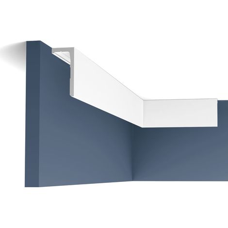Orac – Profilé cache-tringle à rideaux L 260cm – Éclairage indirect – Duropolymer blanc – Pose murale et plafond – Découpe facile à 45°
