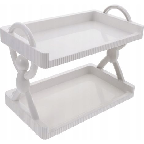 Scaffale da ufficio moderno, bianco e a più ripiani, ideale per bagni e uffici.