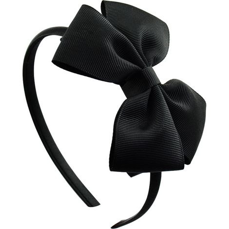 Bandeau à nœud noir tendance, bandeau à nœud papillon, grand bandeau en ruban gros-grain (1/5)