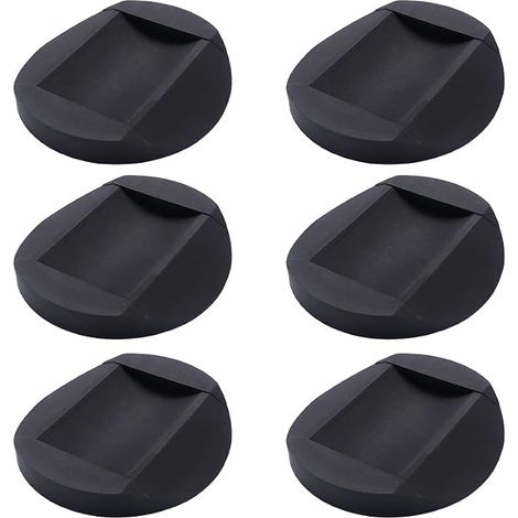 6 x Non-Slip Rubber Pads, Furniture Cups, Chair Foot Cushion for All Floors, Furniture Wheels, Black (1/5)