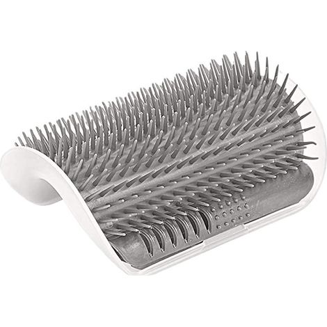 Chat Auto Toilettage Brosse Wedge Massage Peigne Jouets pour Chats - Gris (1/5)