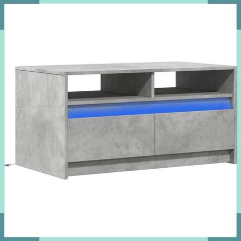 Table basse - 851994 - gris béton - bois d'ingénierie - lumières LED (1/5)