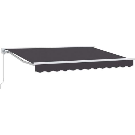 Toldo retráctil manual Antracita 3,5 x 2,5 m vidaXL