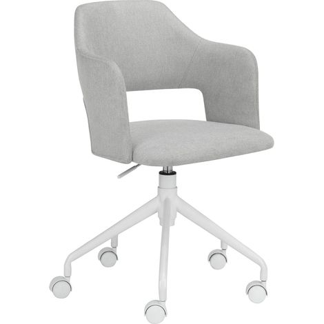 Chaise de bureau en tissu gris clair (1/5)