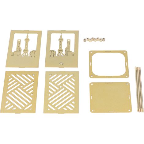 Metal Pen Holder Multifunctional Easy Assembly Glossy Golden Surface Plating Pencil Holder for Office School HomeShanghai Landmark (1/5)