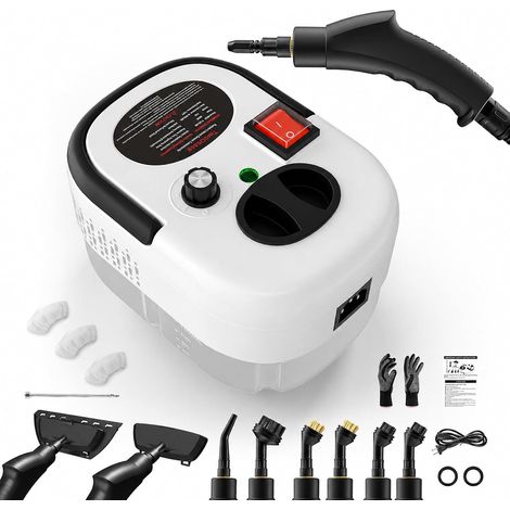 Nettoyeur Vapeur à Main, Réservoir d'eau 1,2L, 6 Niveaux de Réglage, Blanc Chauffe en 15 s, Haute Pression Nettoyeur à Vapeur avec 15 accessoires, Steam Cleaner pour cuisine, salle de bain, voiture (1/5)
