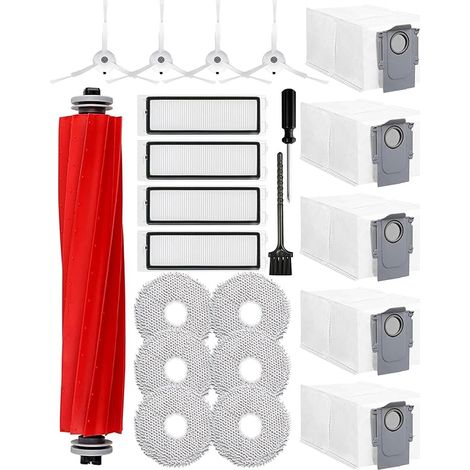 Zubehör für Roborock Qrevo Pro/Qrevo S/Qrevo MaxV Staubsauger: 1 Hauptbürste, 4 HEPA-Filter, 5 Staubbeutel (1/5)