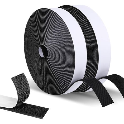 Scratch Autocollant Double Face, 2cm x 10m Puissant Shearable Adhésif Hook loop Bande Agrippantes, Scotch Scratch Bande Auto Agrippante pour Canapé, Bricolage, Artisanat, Maison et Bureau