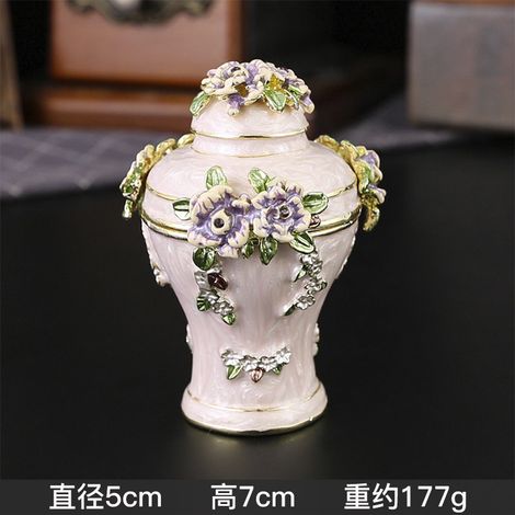 Vase à fleurs de cerisier roses - Boîte à bijoux en forme de vase à fleurs de cerisier - Décoration artisanale pour la maison (1/2)