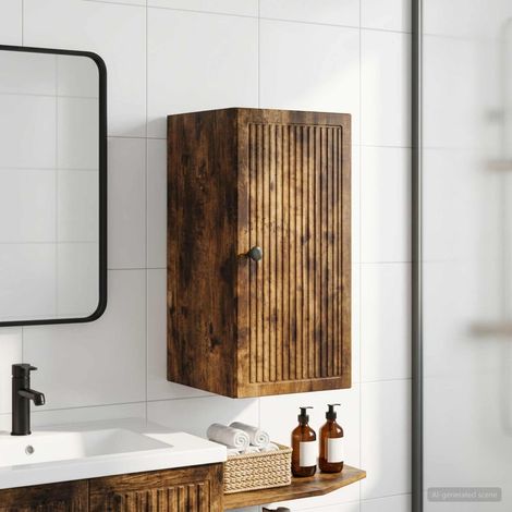 vidaXL Armario de pared para baño EDE Roble Ahumado 30 x 31 x 59 cm (1/5)