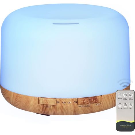 Diffuseur huiles essentielles 2 modes, 4 minuteries, humidificateur ultrasonique (1/4)