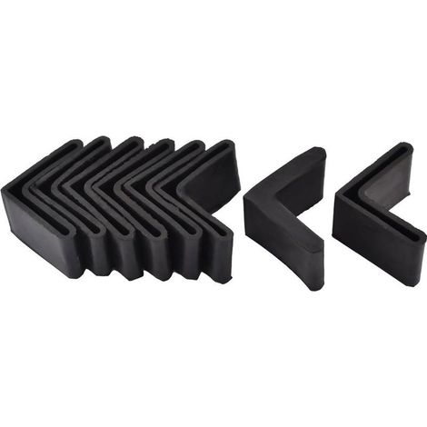 40 x 40mm Black sourcing map 8pcs Chair Leg Caps Iron Angle L Shape Furniture Table Glide End Cap Corner Protector Rubber Pad (1/5)