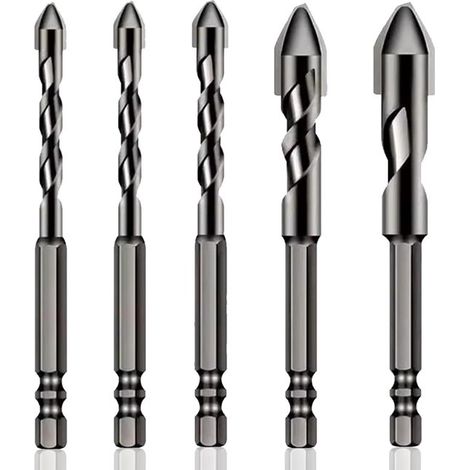 Set di 5 punte da trapano eccentriche ad alta resistenza per metallo, cemento e altri materiali. Questo set multifunzionale è adatto per piastrelle in ceramica, mattoni e altro ancora. (1/5)