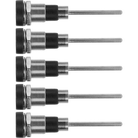 Kit de 5 prises bananes 4 mm avec bornes en laiton nickelé J.40013 Noir (1/5)