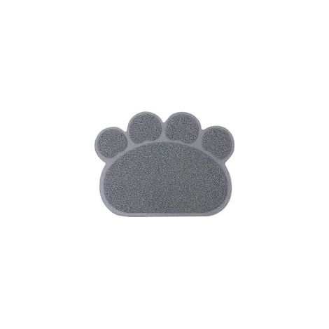 Tapis Litière Pour Chats, Haute Qualité Bac À Litière Pour Chats Grande, Matériel de Pvc, Forme de Patte de Chat Mignon, Imperméable et Durable, Facile À Nettoyer, Antidérapant, Gris, 40 cm × 30 cm (1/5)