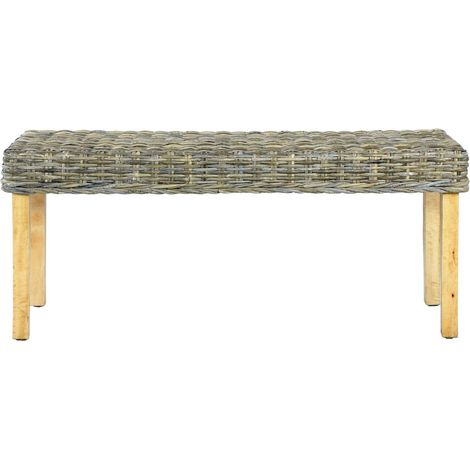 Banc d'intérieur,Banc 110 cm Rotin naturel kubu et bois de manguier massif CFW65349 (1/5)