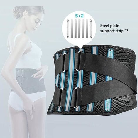 Ceinture Lombaire De Maintien Réglable,Ceinture de Protection Abdominal XXL Noir (1/4)