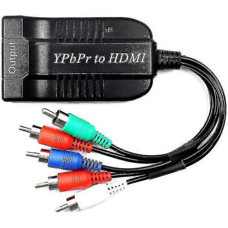 Adaptateur convertisseur HDMI vers composantes vers HDMI, convertisseur RGB 5RCA vers HDMI, compatible vidéo et audio 1080p (1/2)