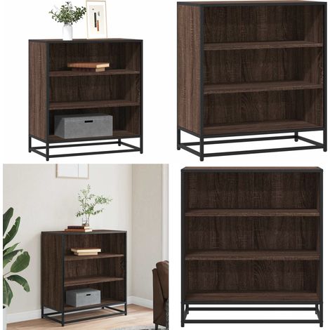 vidaXL Buffet chêne marron 68x35x76 cm bois d'ingénierie et métal (1/5)