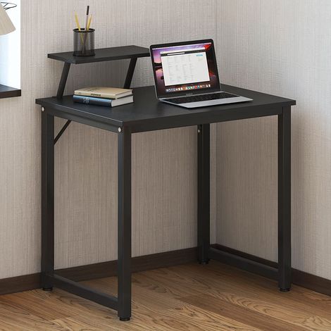 SogesHome Computertisch 80 cm Schreibtisch Arbeitstisch mit Speicherplatine Bürotisch für PC und Laptop aus Holz und Metall (1/5)