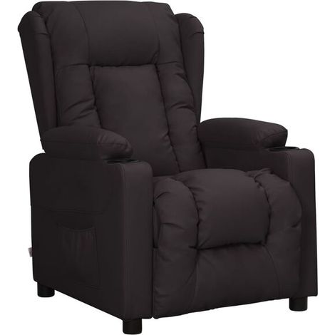 Fauteuil inclinable en similicuir noir (1/5)