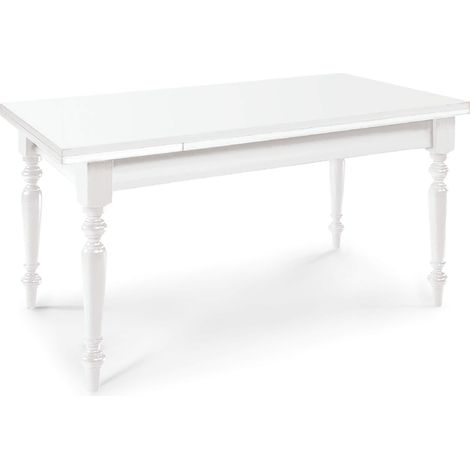 DYLAN - tavolo da pranzo allungabile in legno massello con gamba tornita cm 80 X 140/180/220