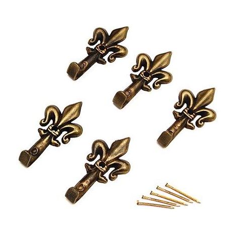 GANCIO QUADRO GIGLIO PRONTY - FERRO BRONZO MM 33 CF=PZ 5- 12 confezioni